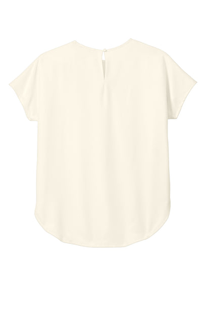 Rear View of IvoryChiff Mercer+Mettle Women's Stretch Crepe Crew MM2015 plain
