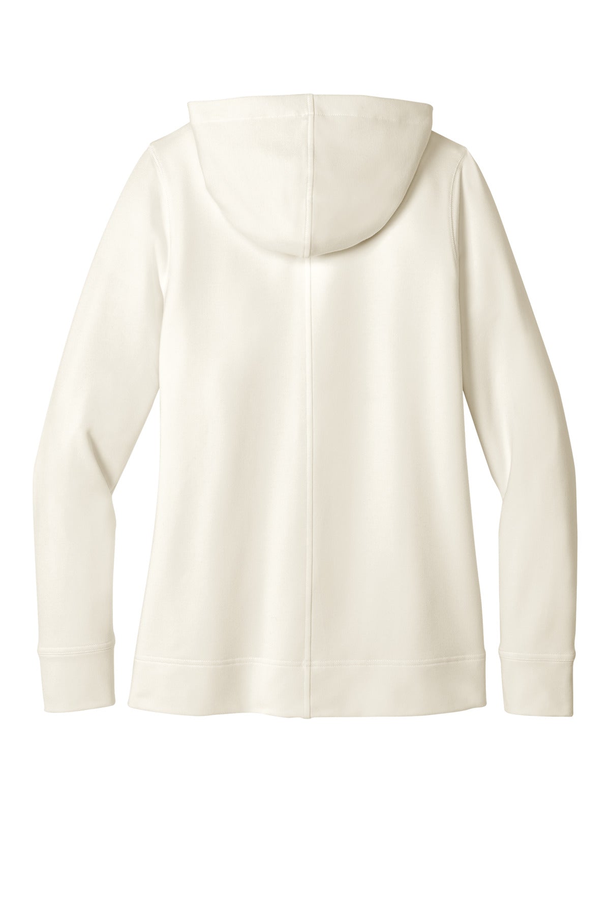 Rear View of IvoryChiff Port Authority Women's Microterry Pullover Hoodie LK826 plain