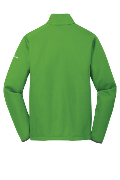 Rear View of Ivy Green Eddie Bauer Weather-Resist Soft Shell Jacket. EB538 plain