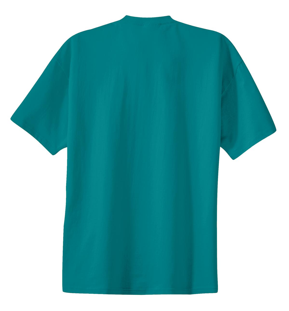 Rear View of Jade Green Port & Co Essential Tee. PC61 plain