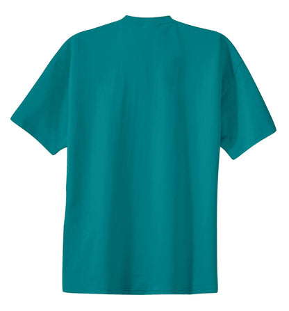 Rear View of Jade Green Port & Co Essential Tee. PC61 plain