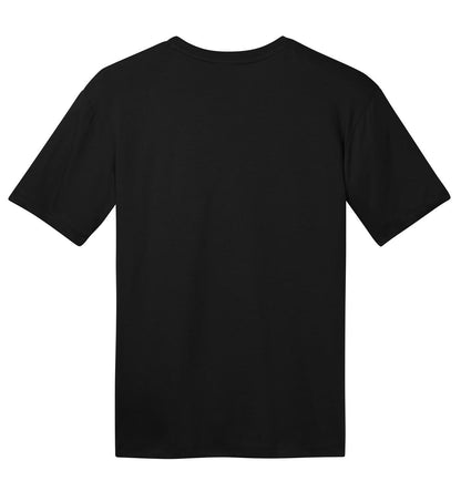 Rear View of Jet Black District Perfect Weight Tee. DT104 plain