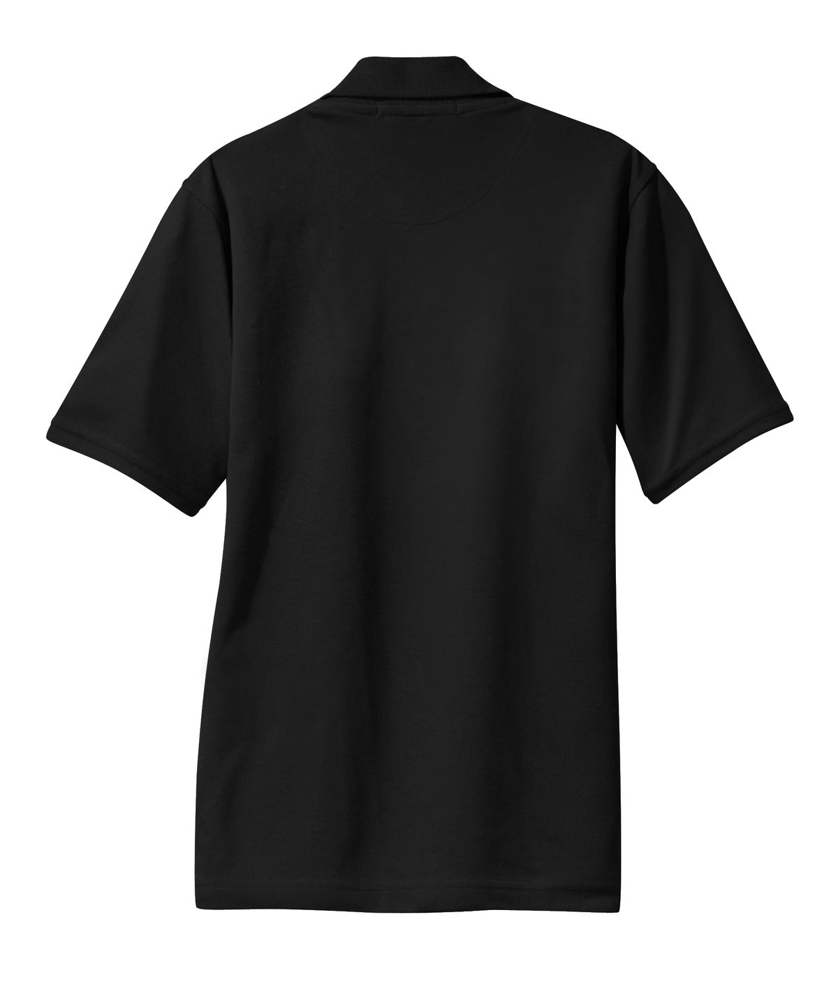 Rear View of Jet Black Port Authority Women's Rapid Dry Polo. L455 plain