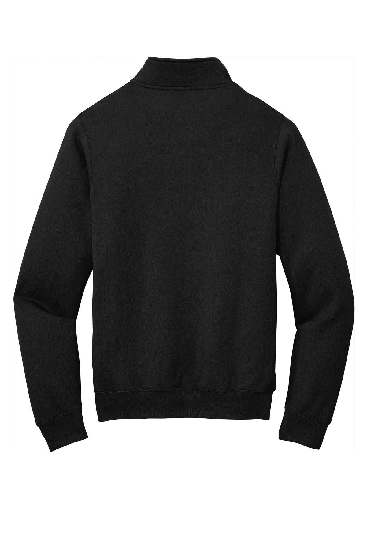 Rear View of Jet Black Port & Co Core Fleece 1/4-Zip Pullover Sweatshirt PC78Q