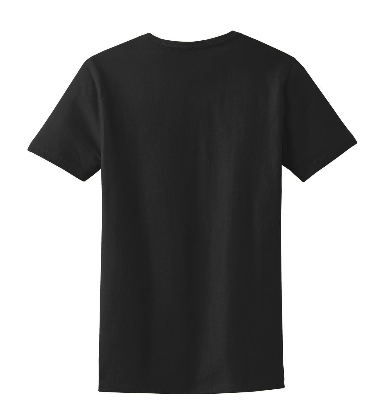 Rear View of Jet Black Port & Co Women's Essential Tee. LPC61 plain