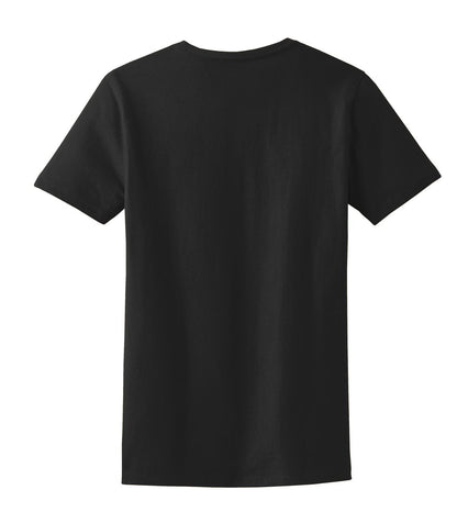 Rear View of Jet Black Port & Co Women's Essential Tee. LPC61 plain
