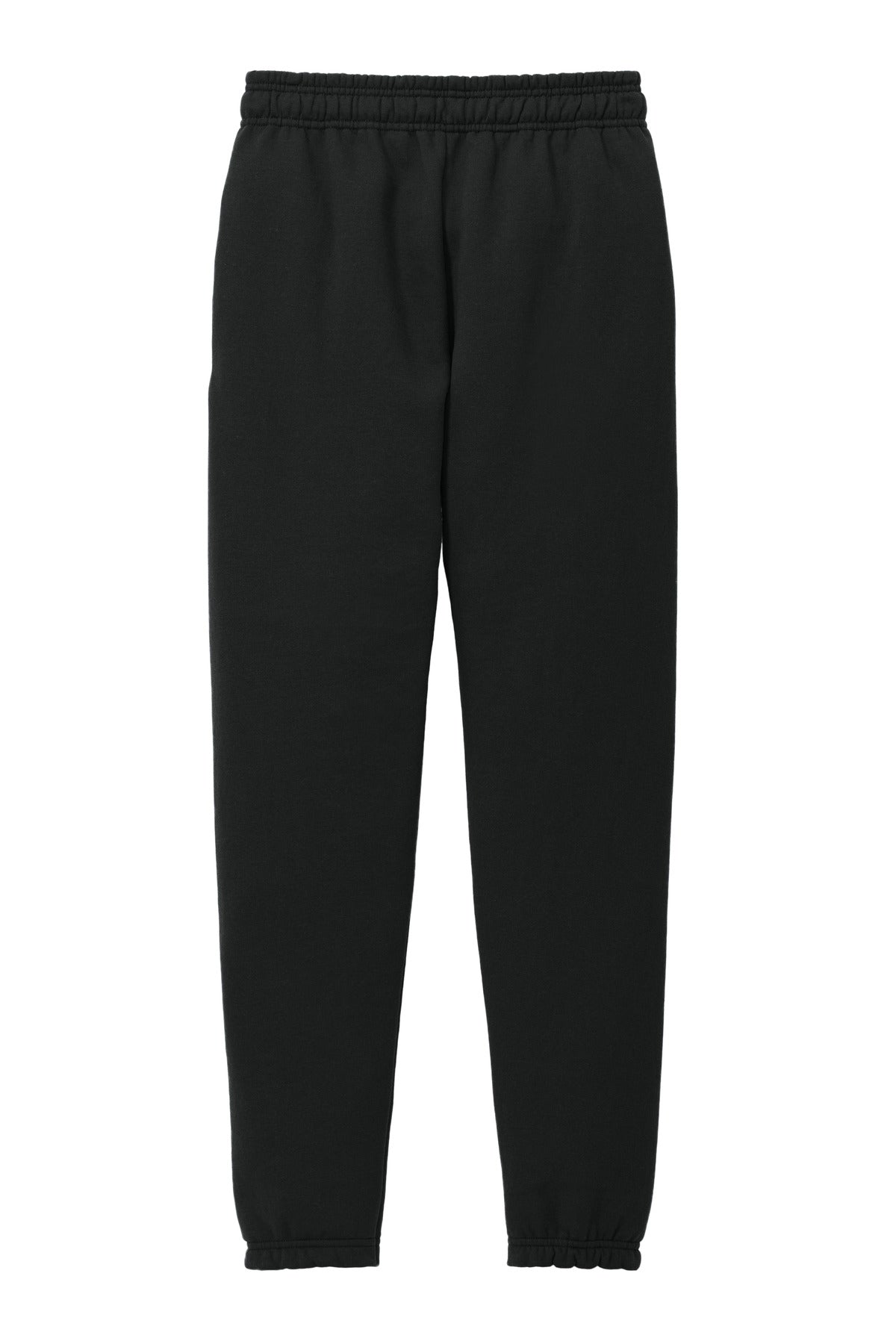 Rear View of JetBlack Port & Co Core Fleece Sweatpant PC78SP plain