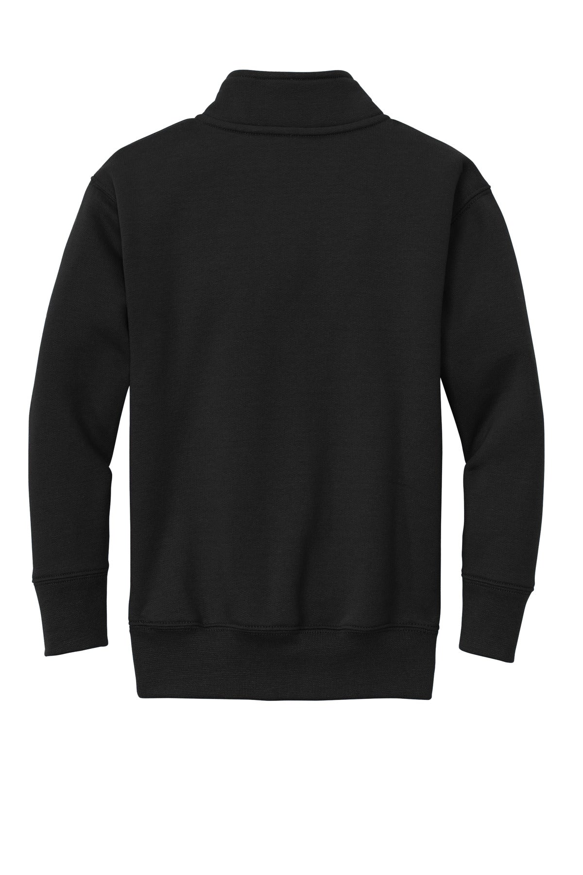 Rear View of JetBlack Port & Co Youth Core Fleece 1/4-Zip Pullover Sweatshirt PC78YQ plain