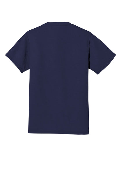 Rear View of JNavy Jerzees Dri-Power 100% Polyester T-Shirt. 21M plain