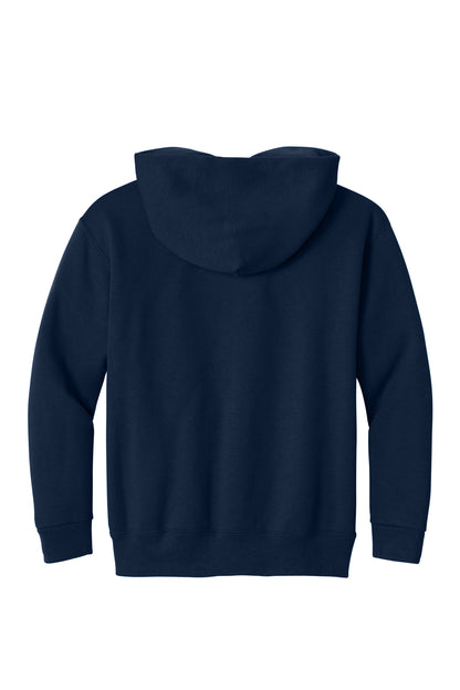 Rear View of JNavy Jerzees - Youth NuBlend Pullover Hooded Sweatshirt. 996Y plain