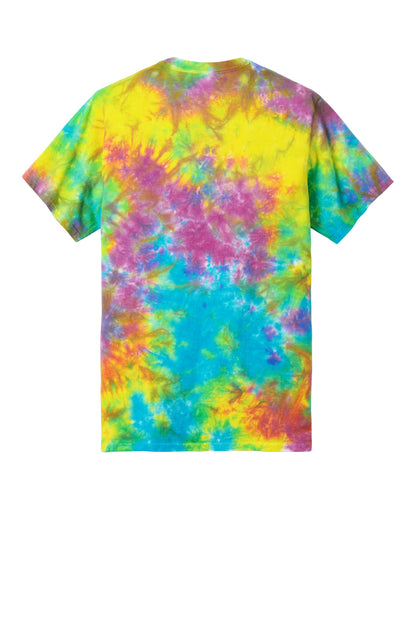 Rear View of JwltnCbrst Port & Co Crystal Tie-Dye Tee PC145 plain