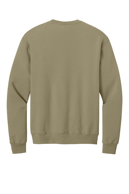 Rear View of Khaki Jerzees - NuBlend Crewneck Sweatshirt. 562M plain