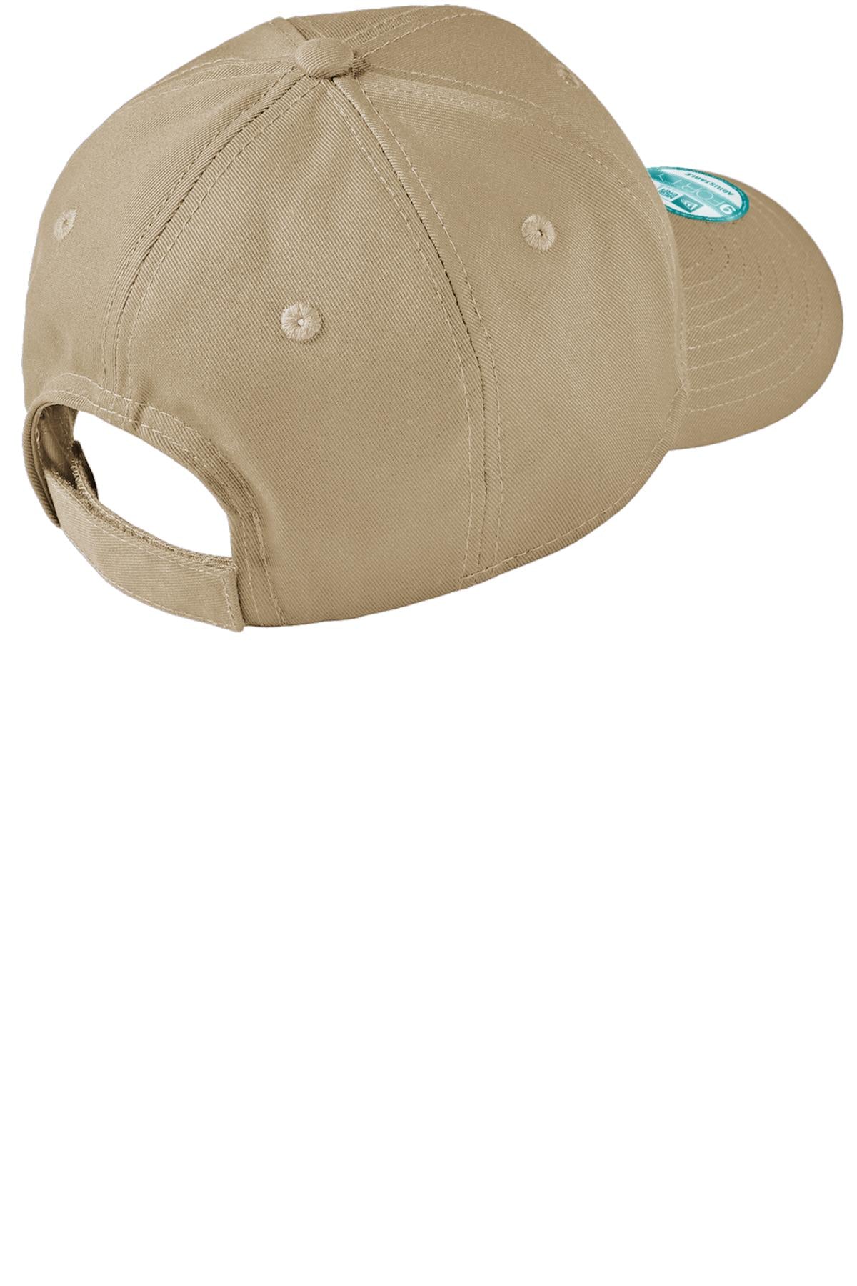 Rear View of Khaki New Era - Adjustable Structured Cap. NE200 plain
