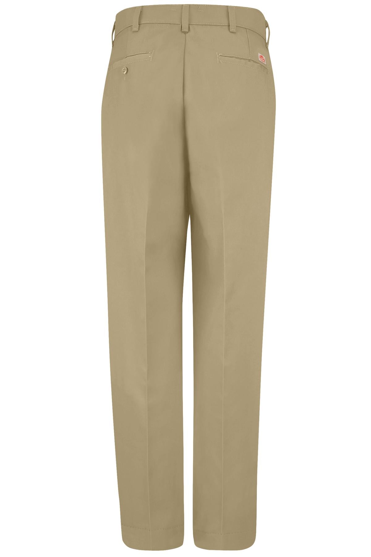 Rear View of Khaki Red Kap Industrial Work Pant. PT20 plain