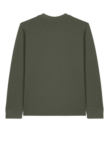 Rear View of KhakiGreen Stanley/Stella Unisex Creator 2.0 Long Sleeve Tee SXU022 plain
