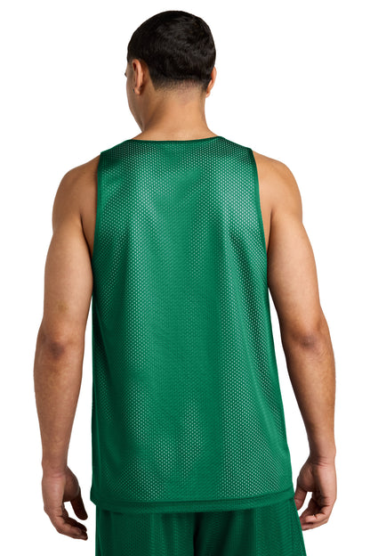 Rear View of KllyGr/Wht Sport-Tek PosiCharge Reversible Mesh Tank ST5000 plain