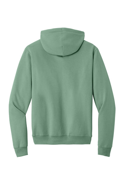 Rear View of LaurelGrn Port & Co Core Fleece Pullover Hooded Sweatshirt. PC78H plain