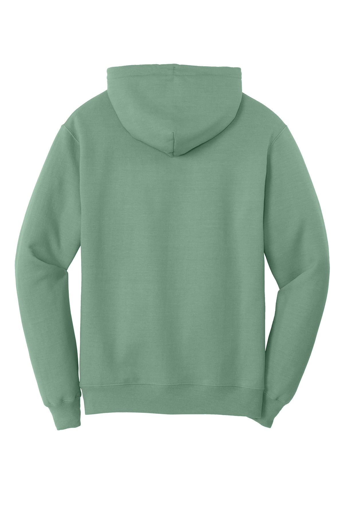 Rear View of LaurelGrn Port & Co Core Fleece Pullover Hooded Sweatshirt. PC78H