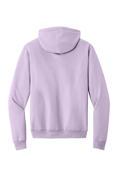 Rear View of Lavender Port & Co Core Fleece Pullover Hooded Sweatshirt. PC78H plain