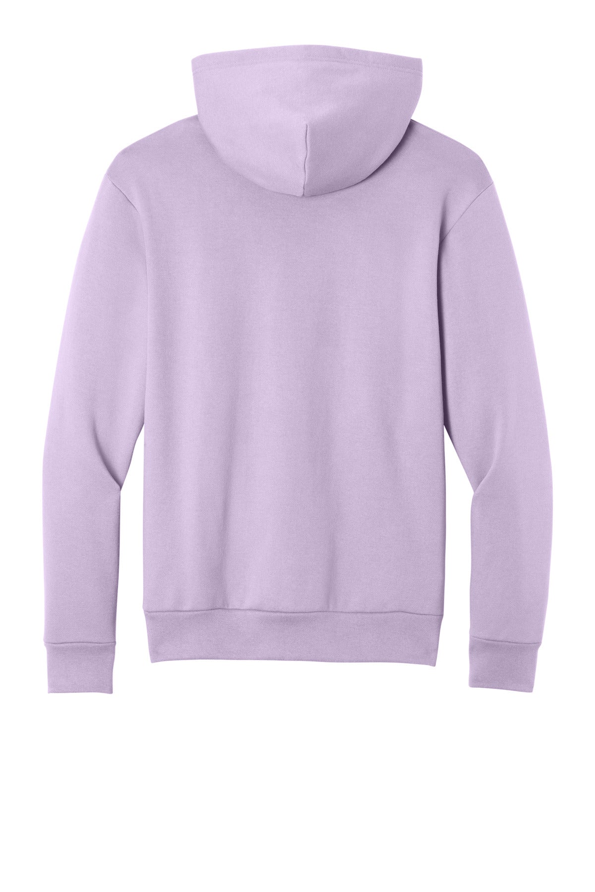 Rear View of Lavender Port & Co Easy Fleece Pullover Hooded Sweatshirt PC68H plain