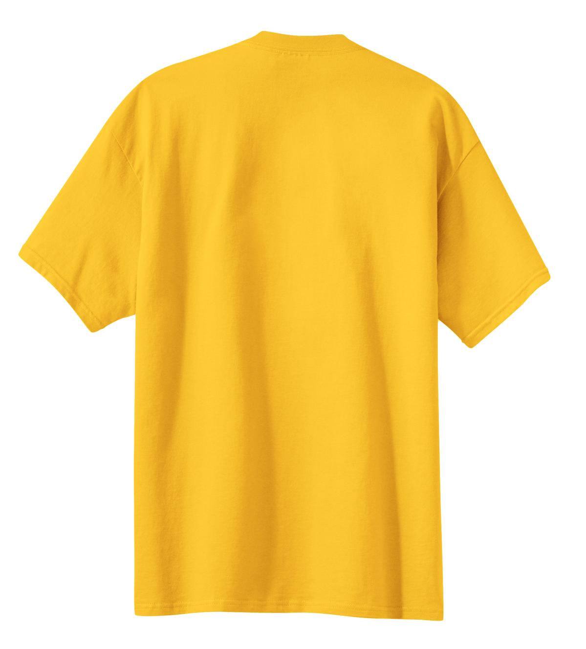 Rear View of Lemon Yellow Port & Co Essential Tee. PC61 plain