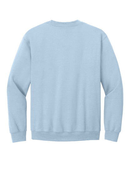 Rear View of Light Blue Gildan Heavy Blend Crewneck Sweatshirt. 18000 plain