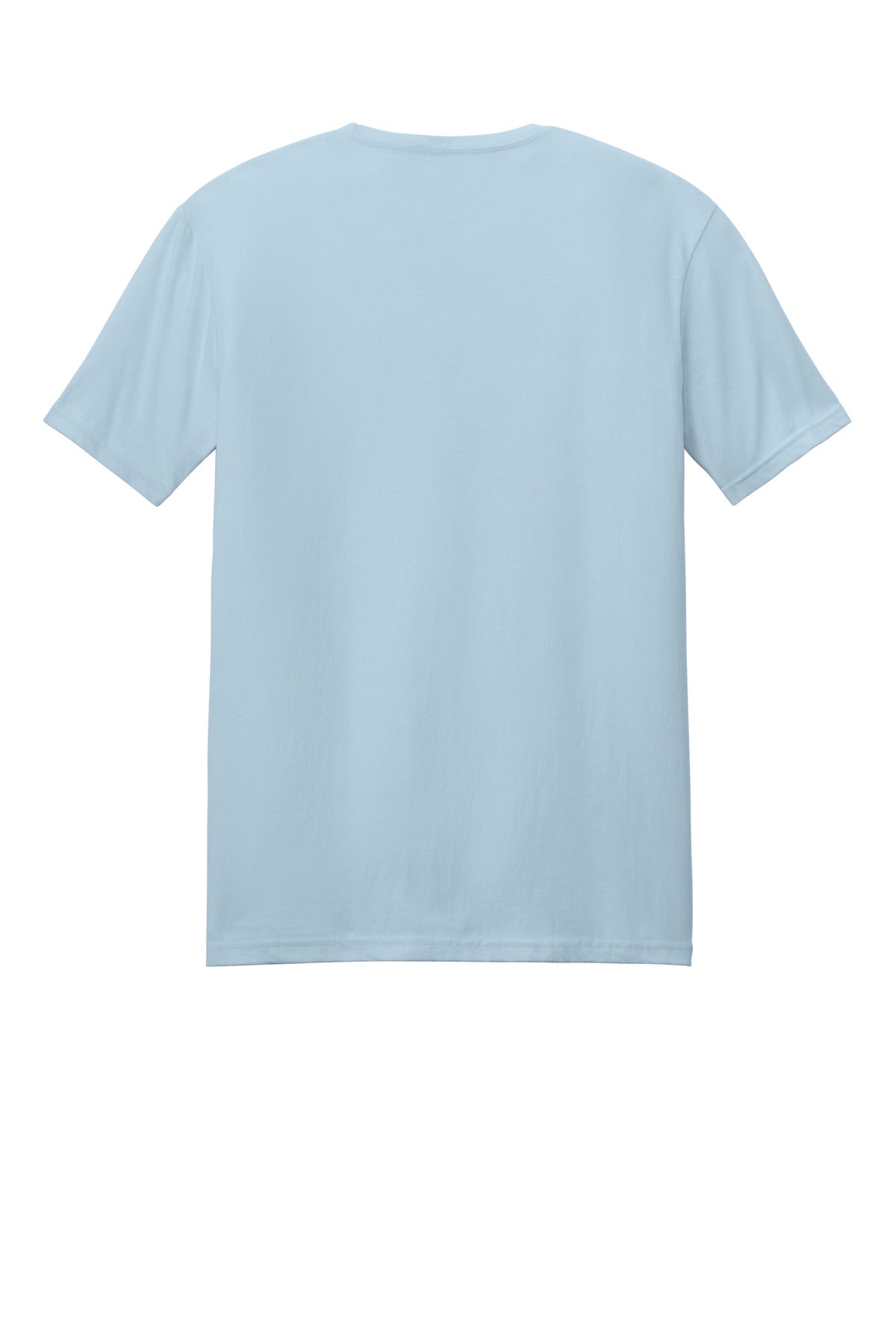 Rear View of Light Blue Gildan Softstyle T-Shirt. 64000 plain