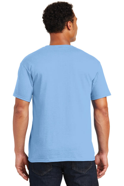 Rear View of Light Blue Jerzees - Dri-Power 50/50 Cotton/Poly T-Shirt. 29M plain