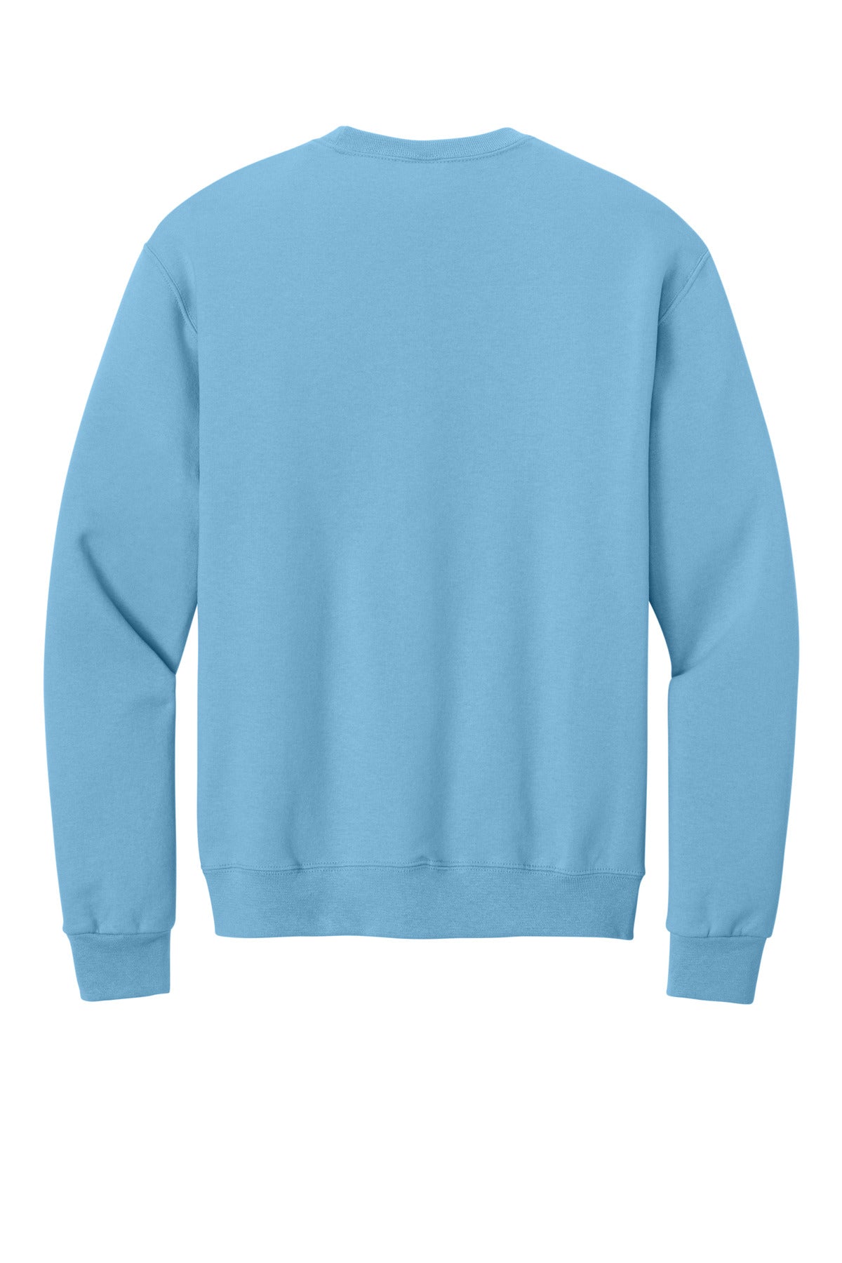 Rear View of Light Blue Jerzees - NuBlend Crewneck Sweatshirt. 562M plain