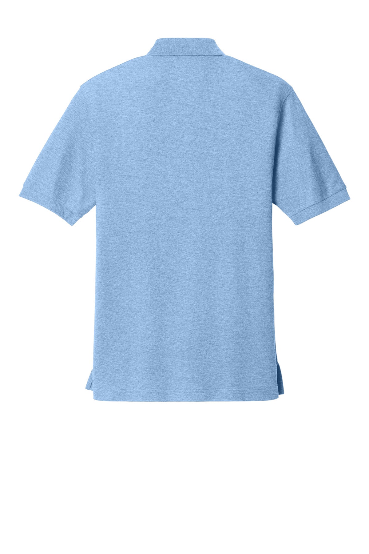Rear View of Light Blue Port Authority Silk Touch Polo K500 plain