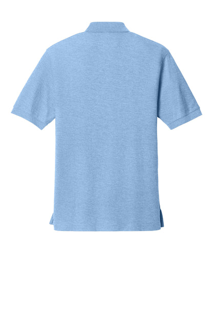 Rear View of Light Blue Port Authority Silk Touch Polo K500 plain