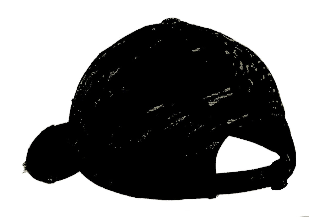 Rear View of Light Olive District Distressed Cap. DT600 plain
