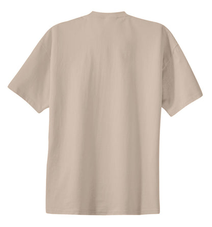 Rear View of Light Sand Port & Co Essential Tee. PC61 plain