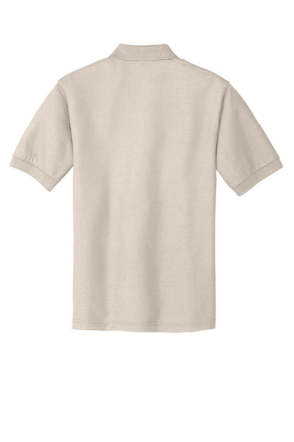 Rear View of Light Stone Port Authority Extended Size Silk Touch Polo K500ES plain