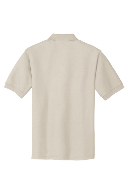 Rear View of Light Stone Port Authority Silk Touch Polo K500 plain