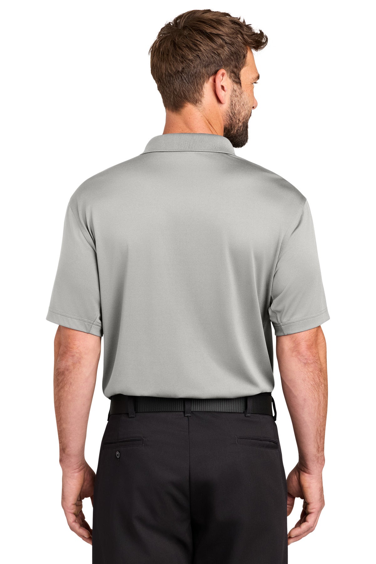 Rear View of LightGrey CornerStone Workwear Pro Tactical Polo CS452 plain