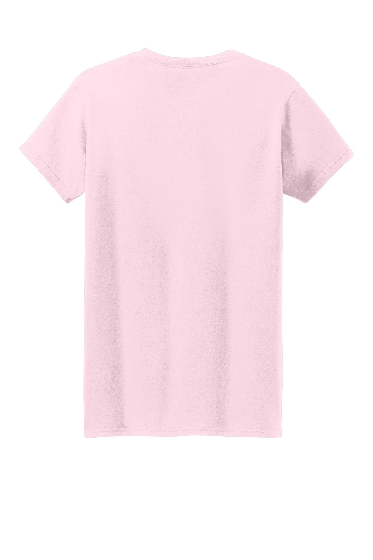 Rear View of LightPink Gildan Women's Heavy Cotton 100% Cotton T-Shirt. 5000L plain