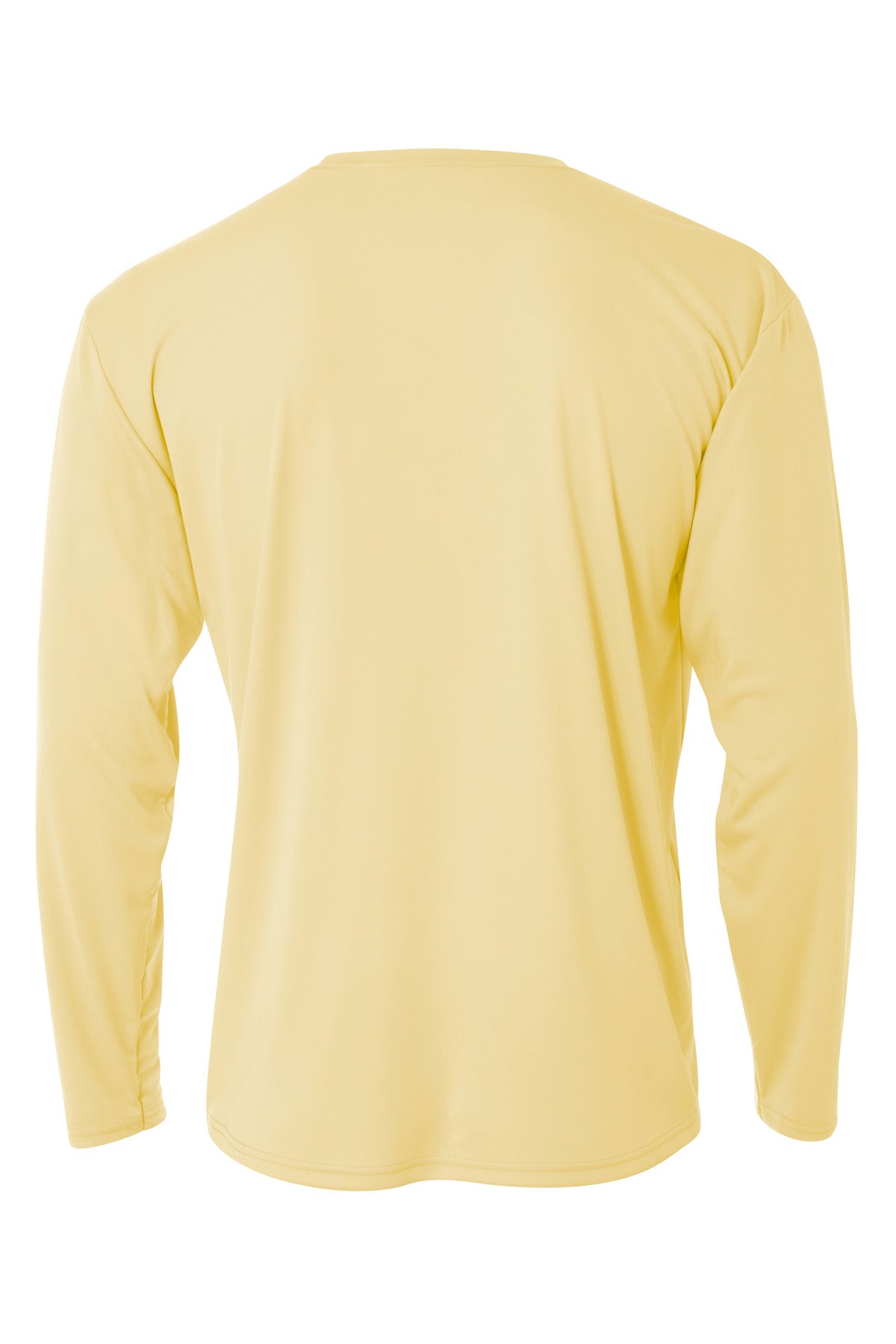 Rear View of LightYllw A4 Cooling Performance Long Sleeve Tee A4N3165 plain