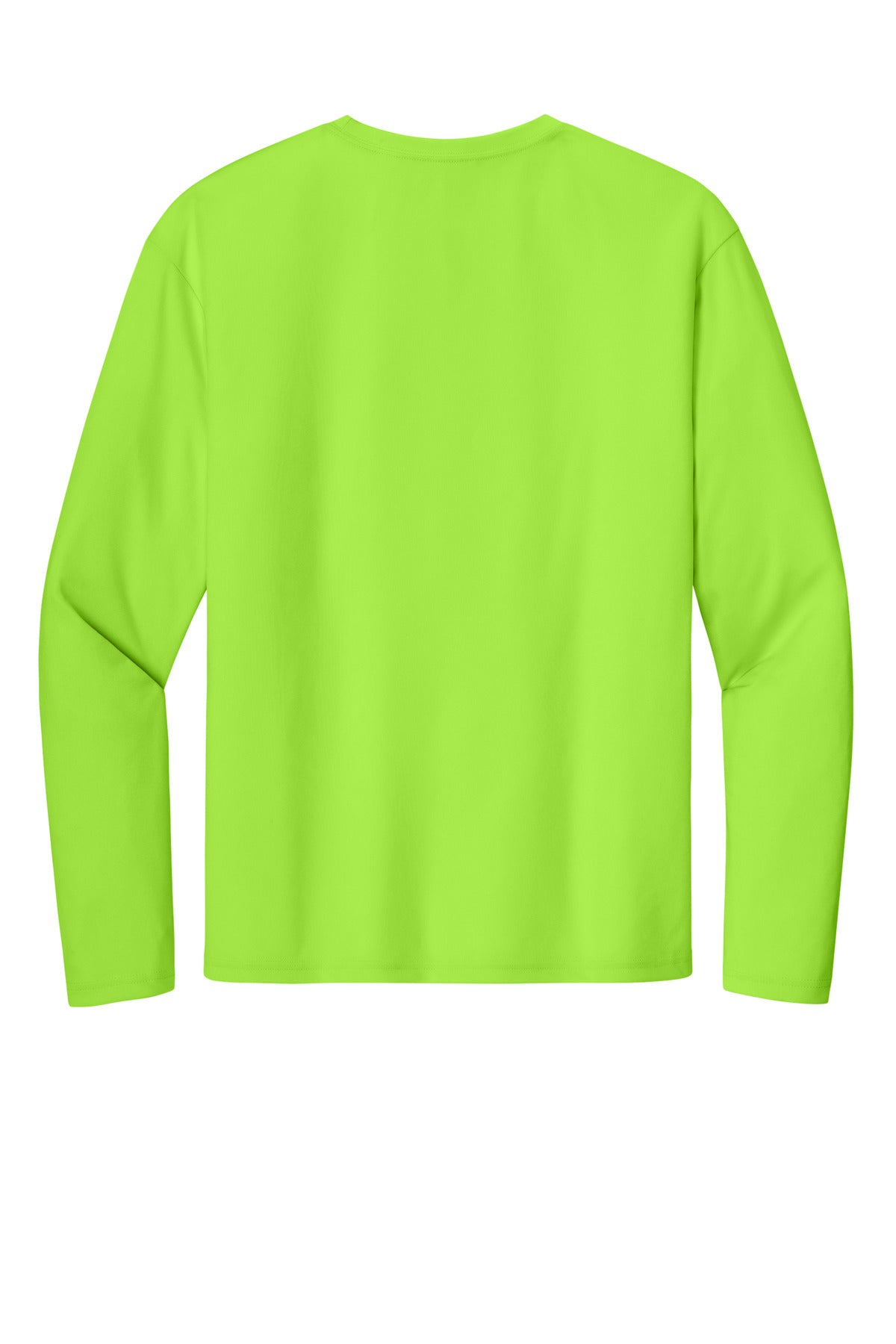 Rear View of Lime A4 Cooling Performance Long Sleeve Tee A4N3165 plain