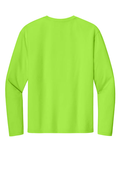 Rear View of Lime A4 Cooling Performance Long Sleeve Tee A4N3165 plain