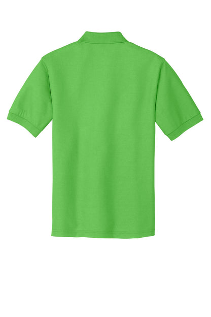 Rear View of Lime Port Authority Extended Size Silk Touch Polo K500ES plain