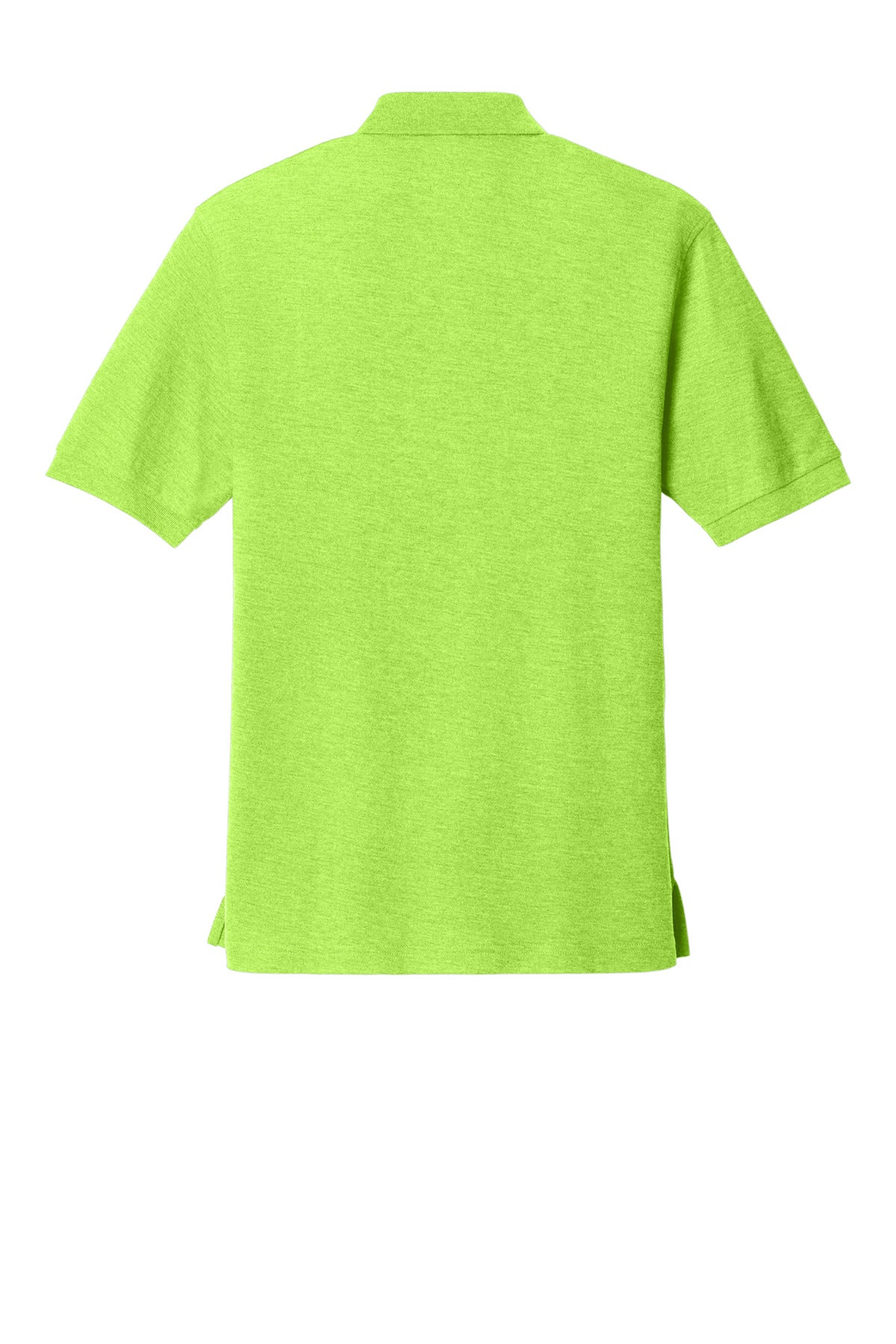 Rear View of Lime Port Authority Silk Touch Polo K500 plain