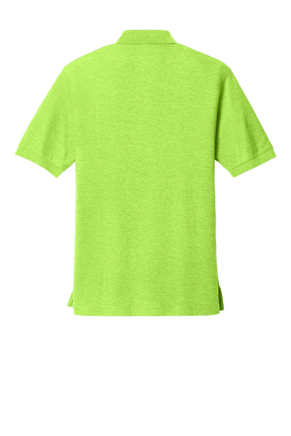 Rear View of Lime Port Authority Silk Touch Polo K500 plain