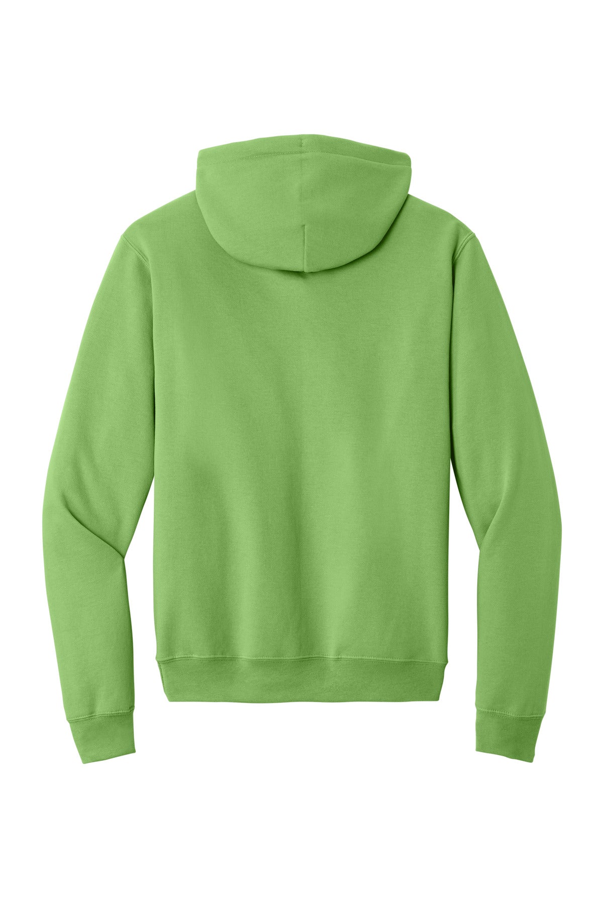 Rear View of Lime Port & Co Core Fleece Pullover Hooded Sweatshirt. PC78H plain