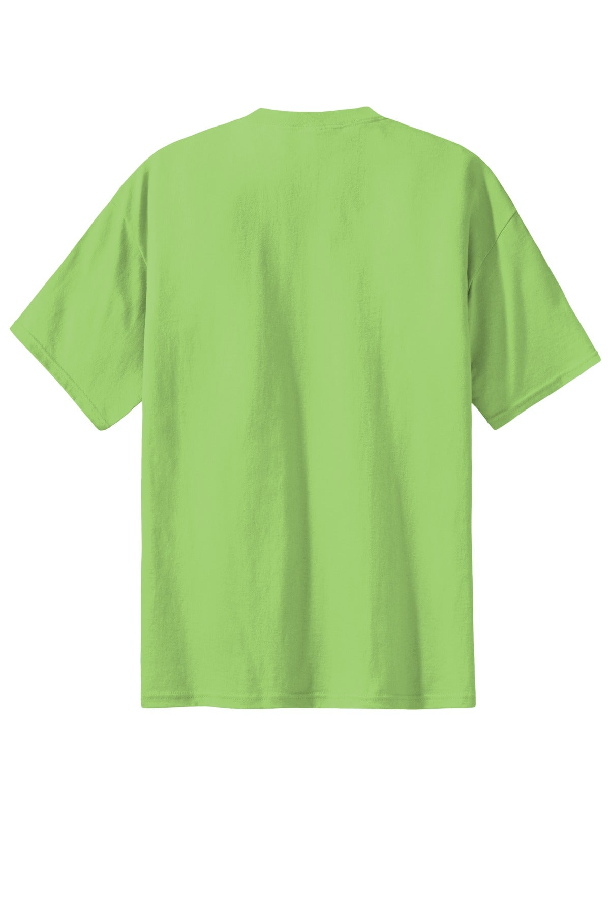 Rear View of Lime Port & Co Essential Tee. PC61 plain