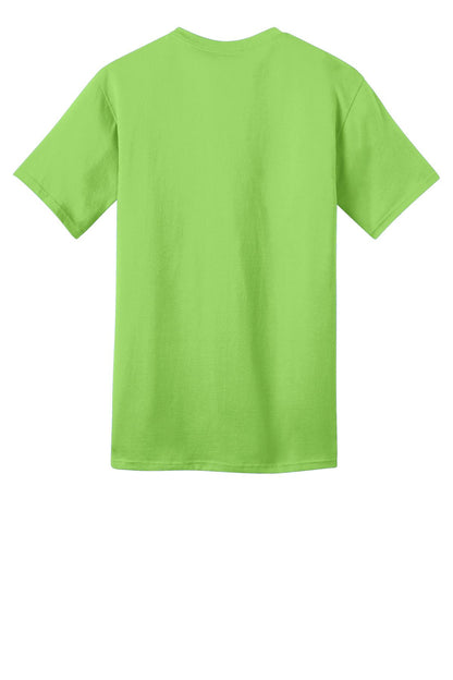 Rear View of Lime Port & Co Ring Spun Cotton Tee. PC150 plain