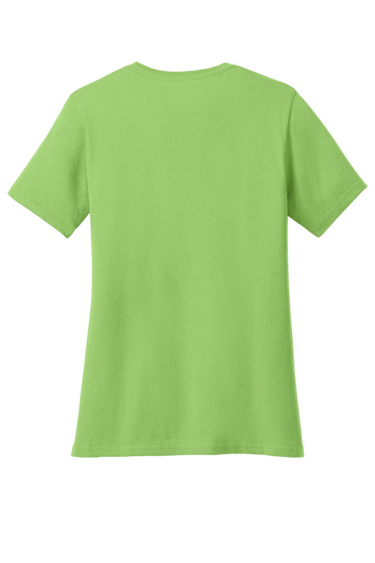 Rear View of Lime Port & Co Women's Core Cotton Tee. LPC54 plain