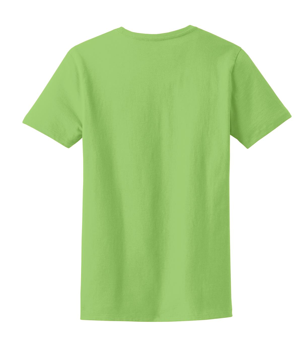 Rear View of Lime Port & Co Women's Essential Tee. LPC61 plain
