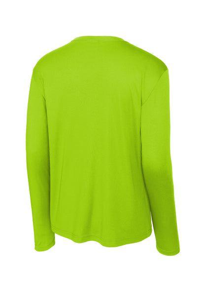 Rear View of Lime Shock Sport-Tek Tall Long Sleeve PosiCharge Competitor Tee. TST350LS plain