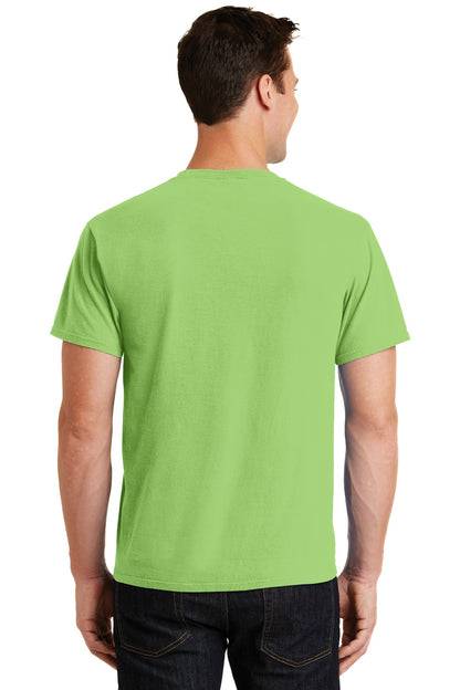 Rear View of Limeaid Port & Co Beach Wash Garment-Dyed Tee. PC099 plain
